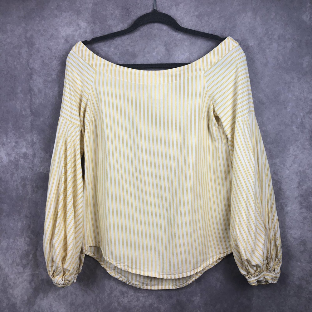 MAEVE Anthropologie Clotille Off The Shoulder Blouse Top Bishop Sleeves Size 0